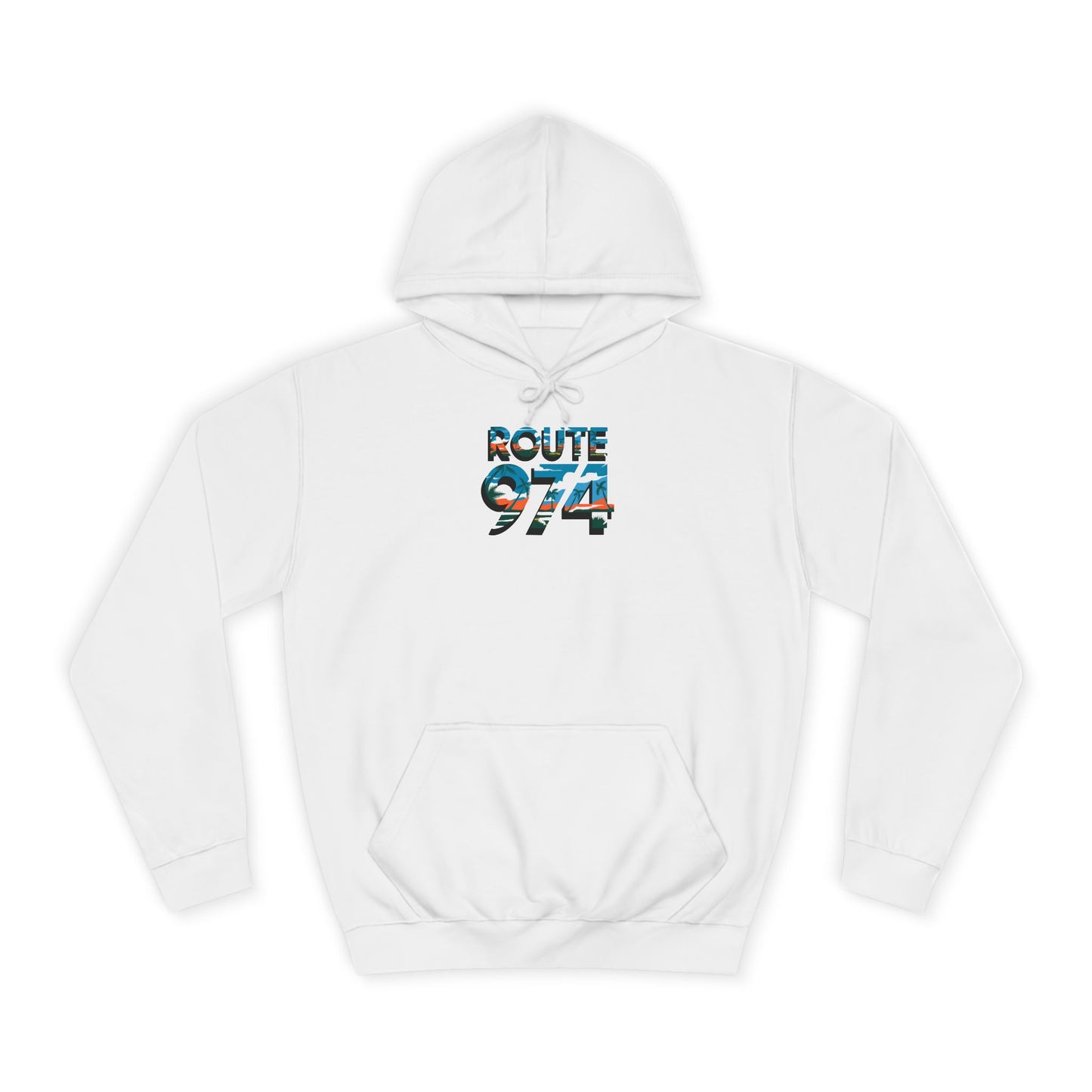 Sweat à Capuche "Route 974" pour Adulte, Hoodie, Unisexe, Élégance, Sobriété, Homme, Femme, Indicatif Réunion