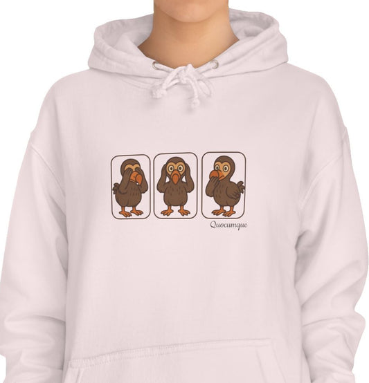 Sweat à Capuche Quocumque "3 Dodos de la Sagesse" pour Adulte, Hoodie, Unisexe, Élégance, Sobriété, Homme, Femme, Animal Totem