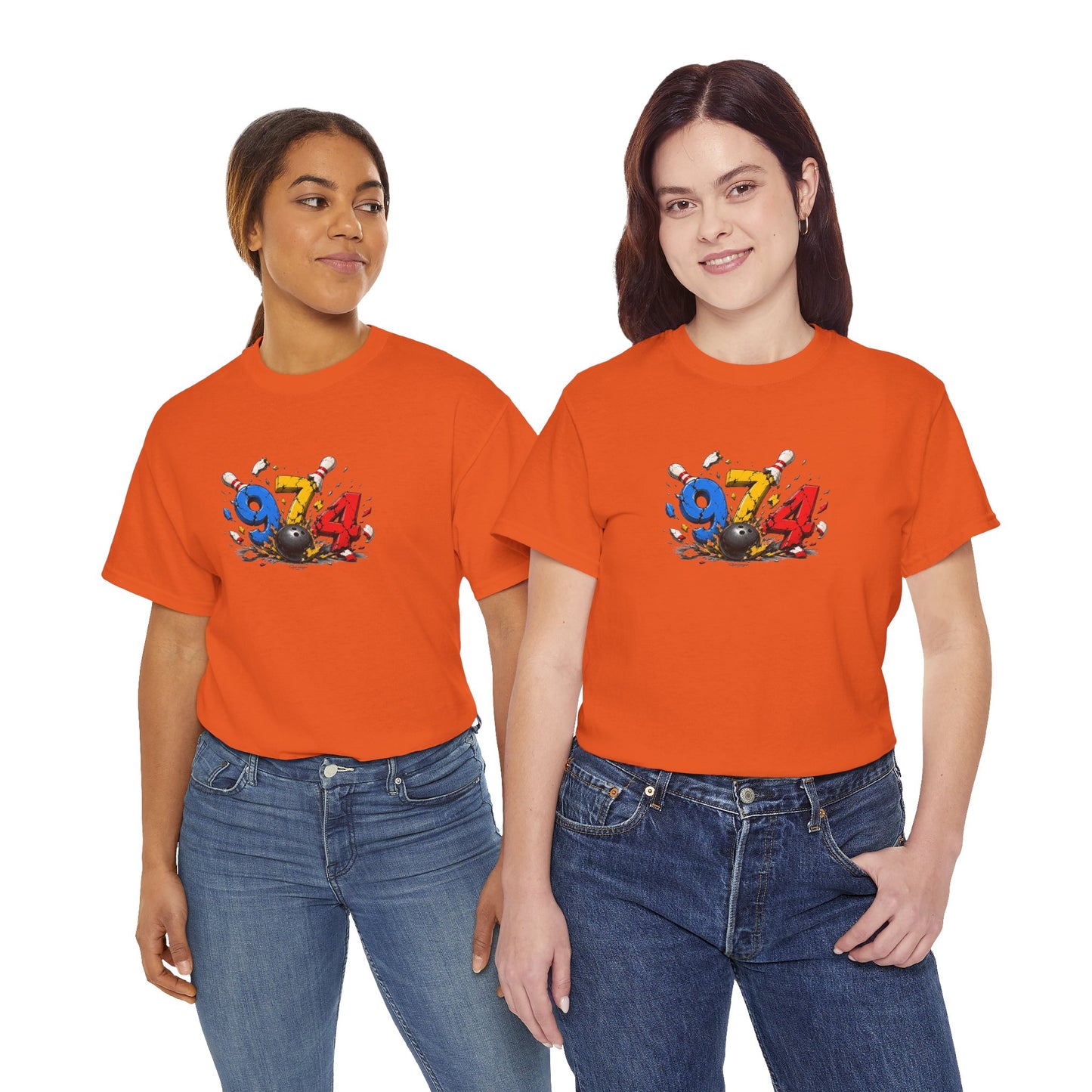 T-shirt " 974 Bowling ", Destination Île de La Réunion, Confort Coton, Sobre, Elégant, Souvenir Unique, Vêtement Adulte, Unisexe, Esprit Voyageur