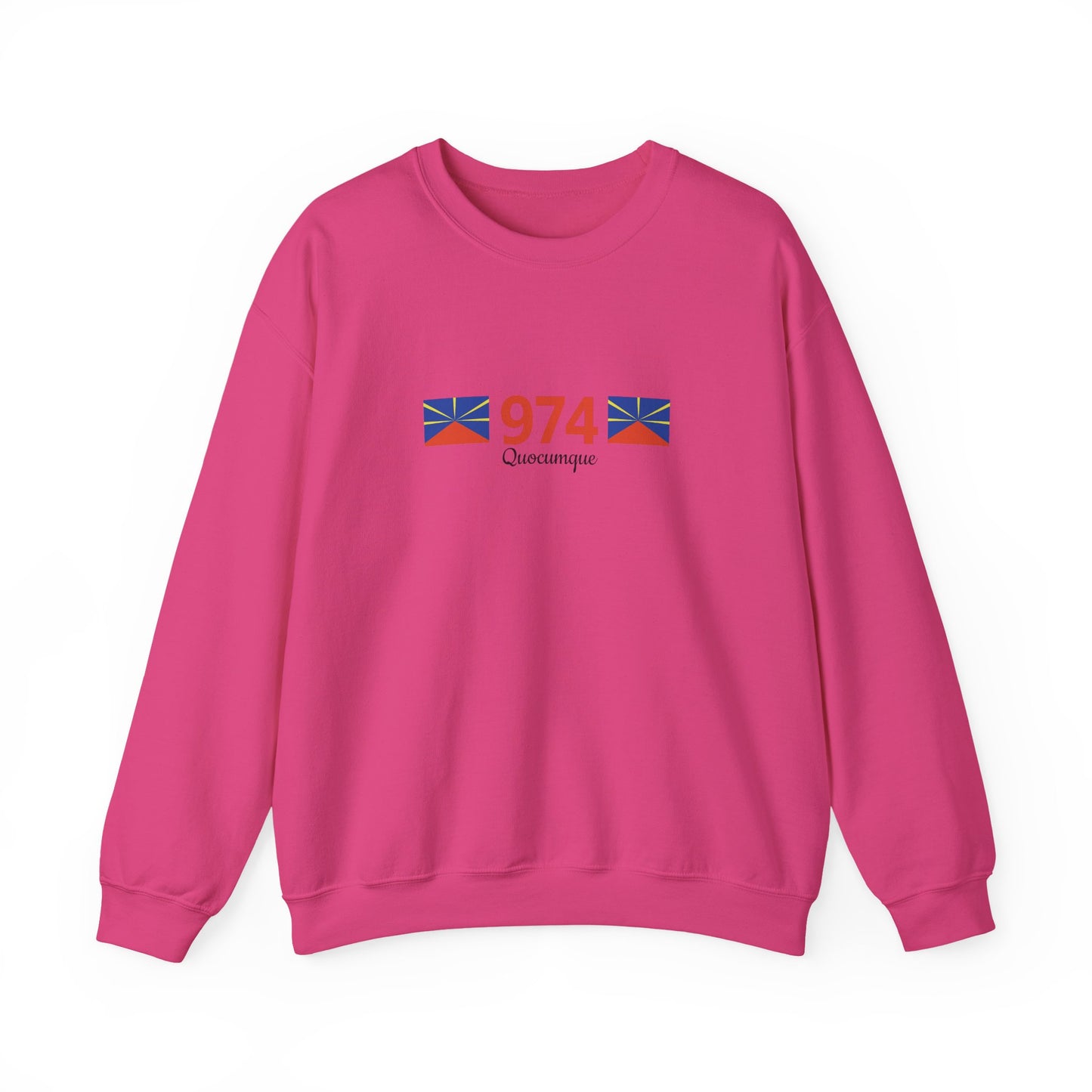 Sweat Quocumque "974", Exotique, Destination Île De La Réunion, Adulte, Homme, Femme, Sportive, Sportif, Décontracté, Drapeau Régional