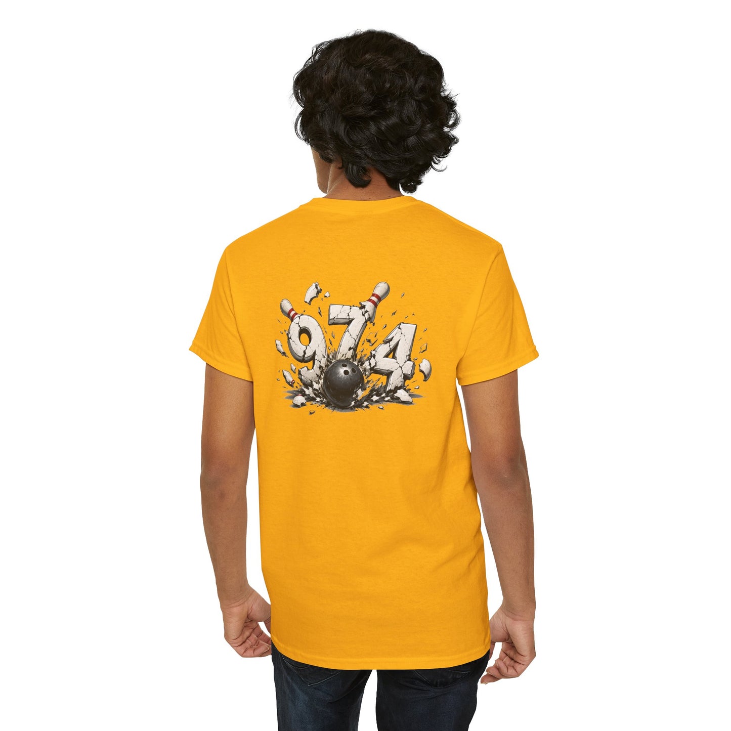 T-shirt " 974 Bowling", Destination Île de La Réunion, Confort Coton, Sobre, Elégant, Souvenir Unique, Vêtement Adulte, Unisexe, Esprit Voyageur