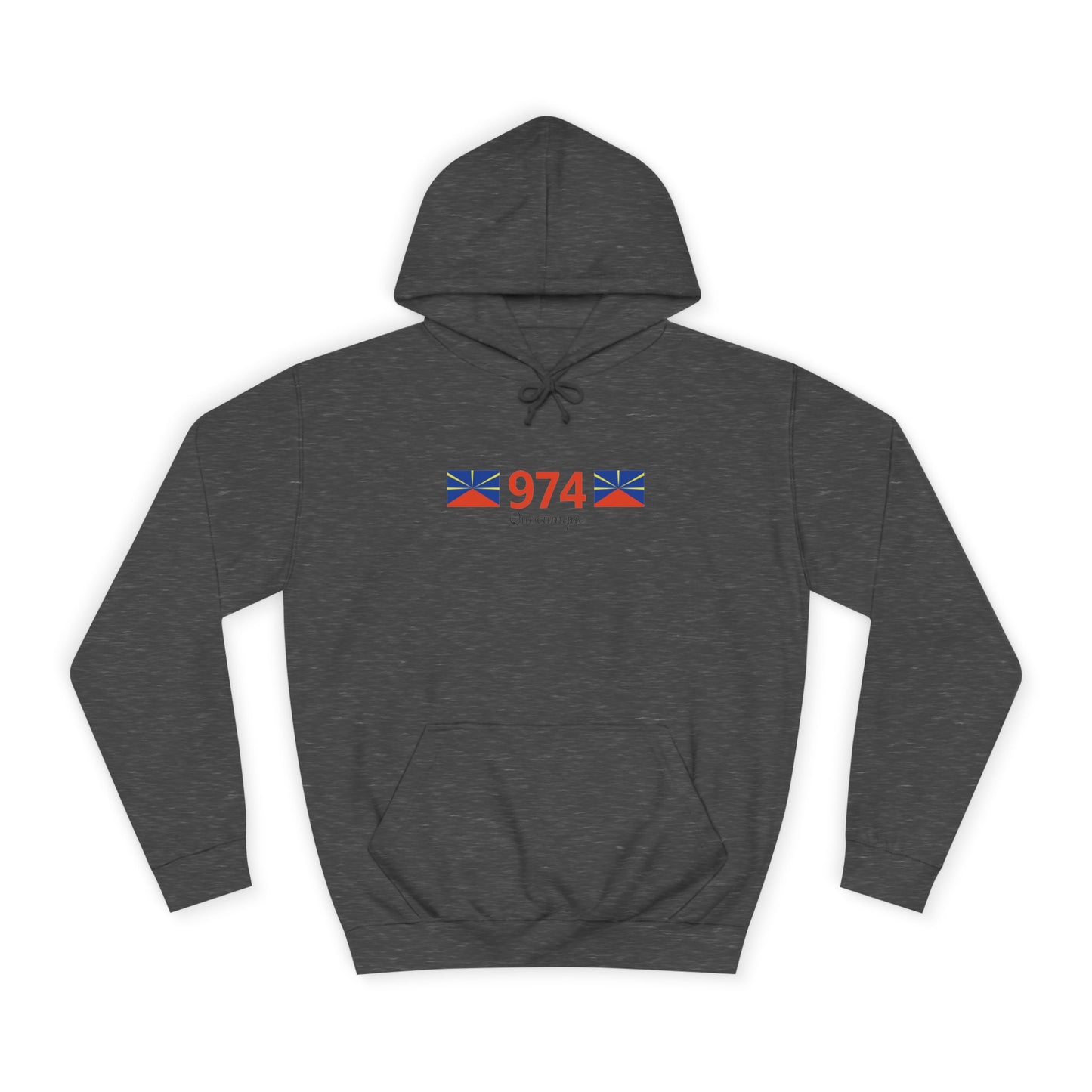 Sweat à Capuche "974" pour Adulte, Hoodie, Unisexe, Élégance, Sobriété, Homme, Femme, Indicatif Réunion, Drapeau Local