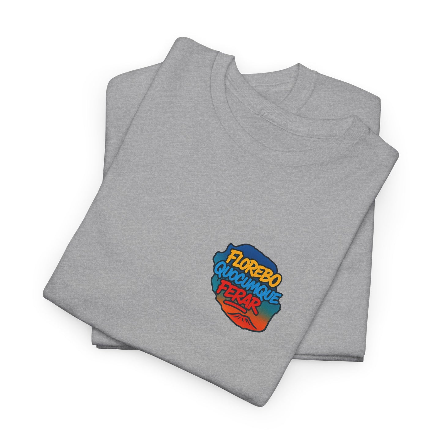 T-shirt Florebo Quocumque Ferar, Île de La Réunion, 974, Confort Coton, Sobre, Elégant, Souvenir Unique, Cadeau, Unisexe, Esprit Voyageur, Adulte