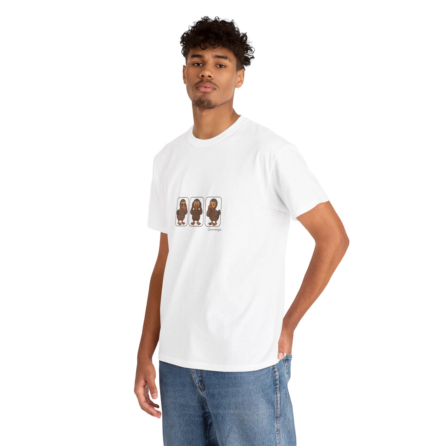 T-shirt Quocumque, "3 Dodos de la Sagesse", Confort, Souvenir Unique, Cadeau, Unisexe, Délicatesse, Homme, Femme, Adulte, Sportif, Liberté, Détente