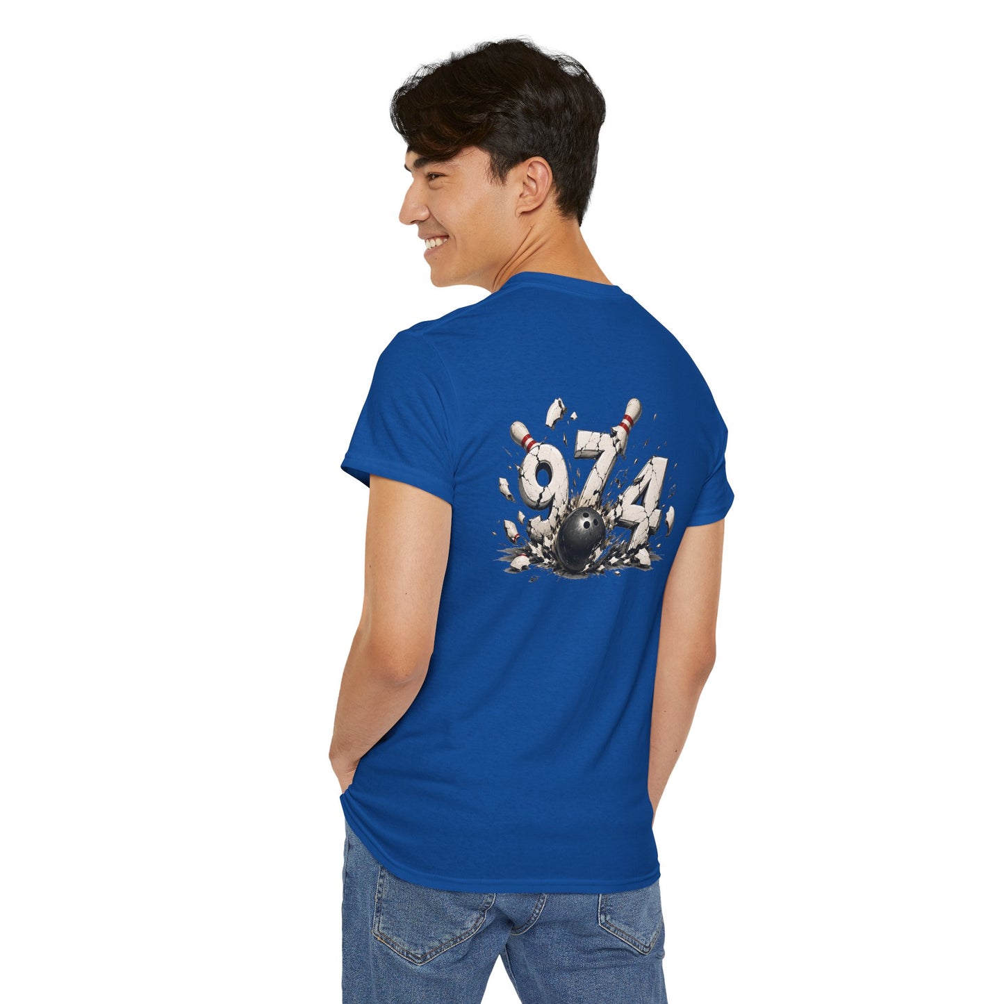 T-shirt " 974 Bowling", Destination Île de La Réunion, Confort Coton, Sobre, Elégant, Souvenir Unique, Vêtement Adulte, Unisexe, Esprit Voyageur