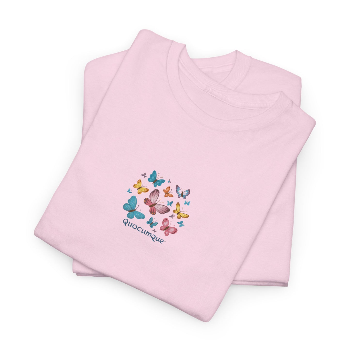 T-shirt Quocumque "Papillons", Légèreté, Les Beaux Jours, Confort Coton, Sobre, Elégant, Souvenir Unique, Cadeau, Unisexe, Esprit Voyageur