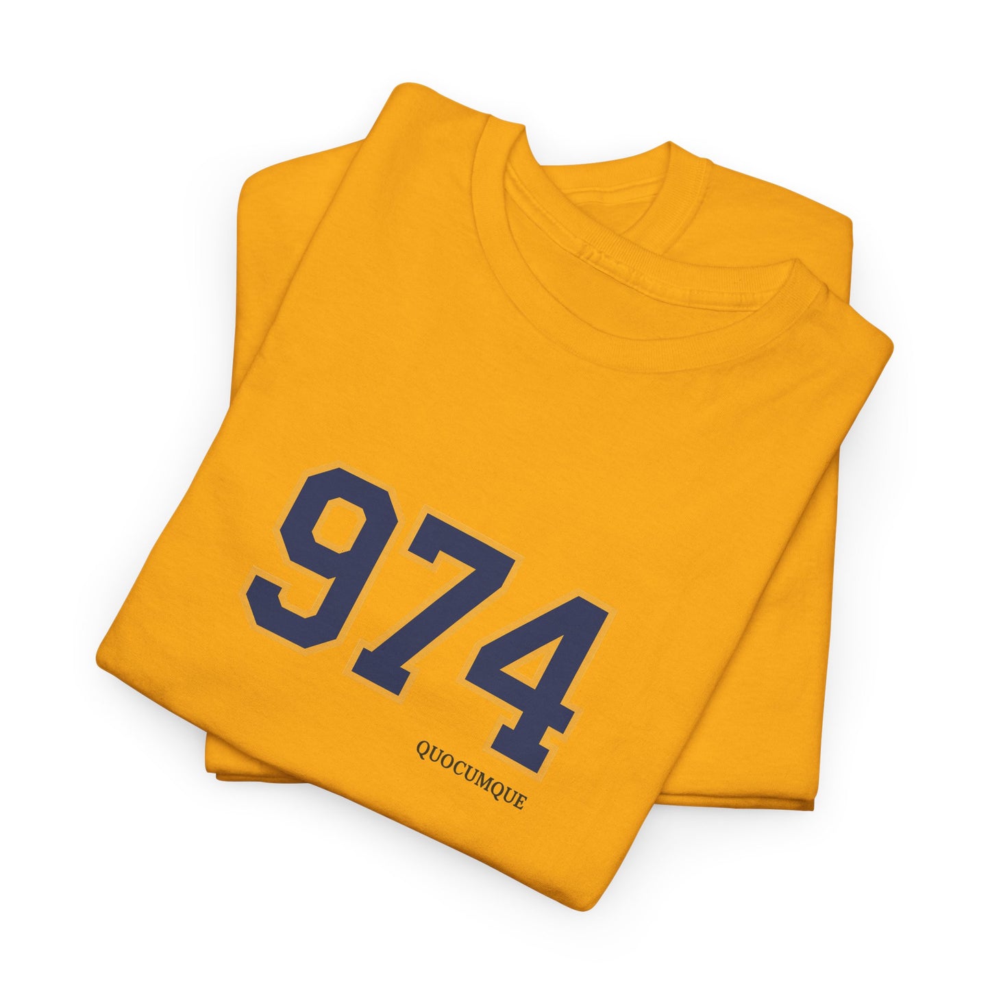 T-shirt " 974 ", Destination Île de La Réunion, Confort Coton, Sobre, Elégant, Souvenir Unique, Vêtement Adulte, Unisexe, Esprit Voyageur