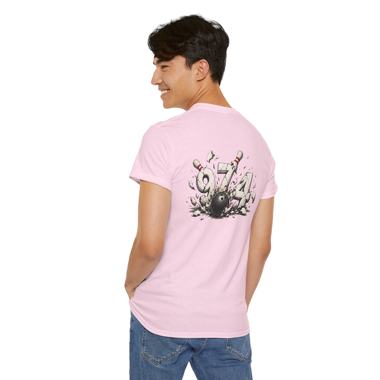 T-shirt " 974 Bowling", Destination Île de La Réunion, Confort Coton, Sobre, Elégant, Souvenir Unique, Vêtement Adulte, Unisexe, Esprit Voyageur