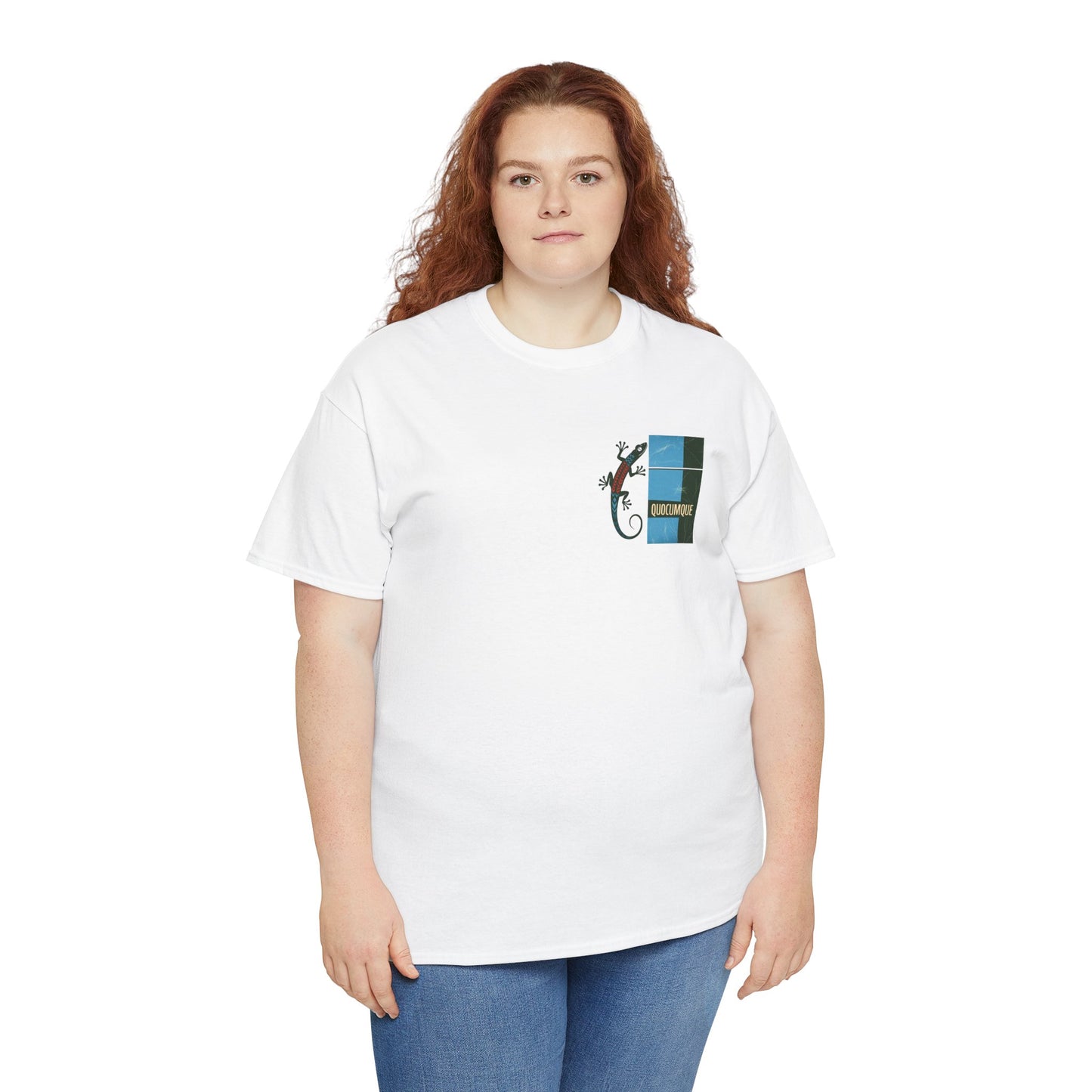 T-shirt Quocumque, "Margouillat", Stylisé, Discret, Île de La Réunion, Confort Coton, Elégant, Souvenir Unique, Cadeau, Unisexe, Esprit Voyageur, Créole, Bourbon