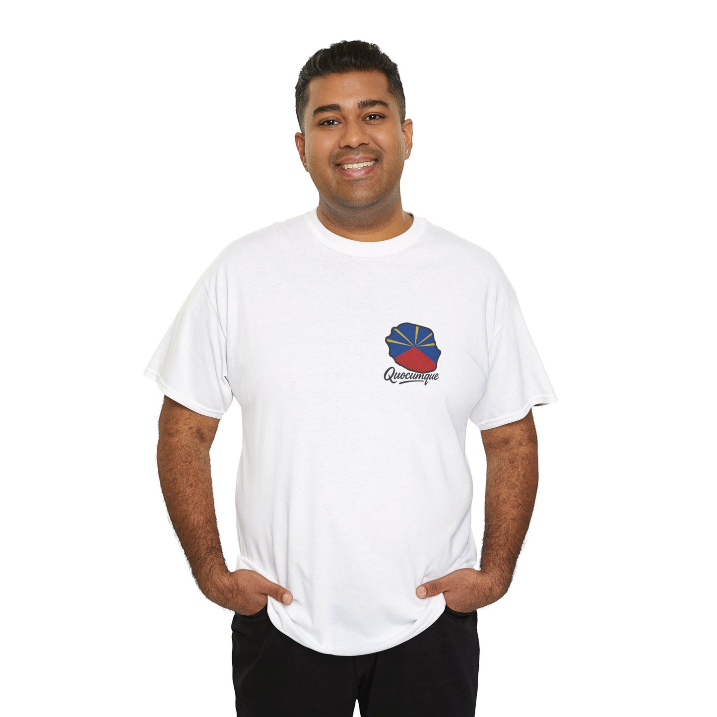 T-shirt "Drapeau Pays", Exotisme, Destination Île de La Réunion, Confort Coton, Sobre, Elégant, Souvenir Unique, Cadeau, Unisexe, Esprit Voyageur
