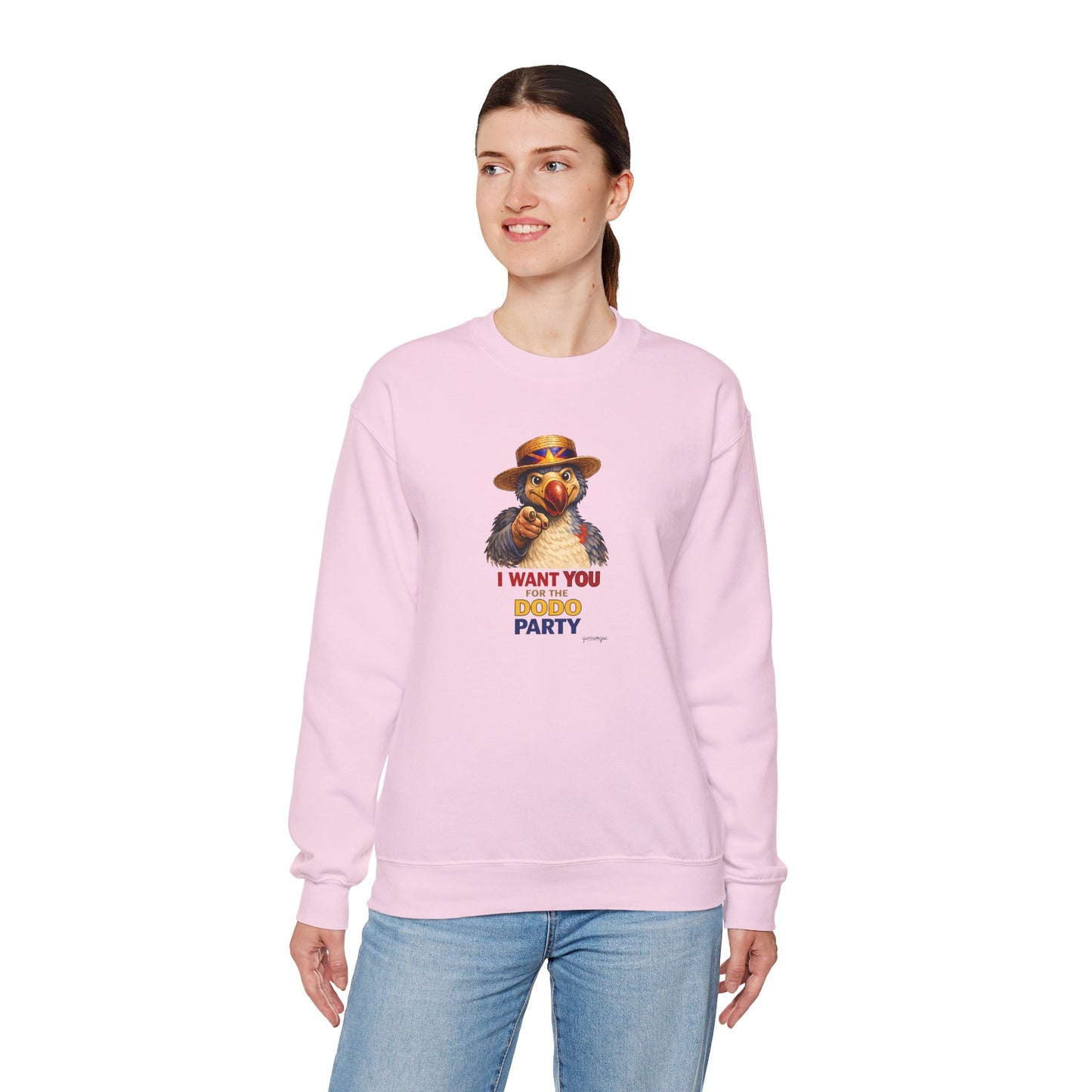 Sweat Quocumque "Dodo Party", Exotique, Destination Île De La Réunion, Adulte, Homme, Femme, Sportive, Sportif, Décontracté, Élégant, Classique,