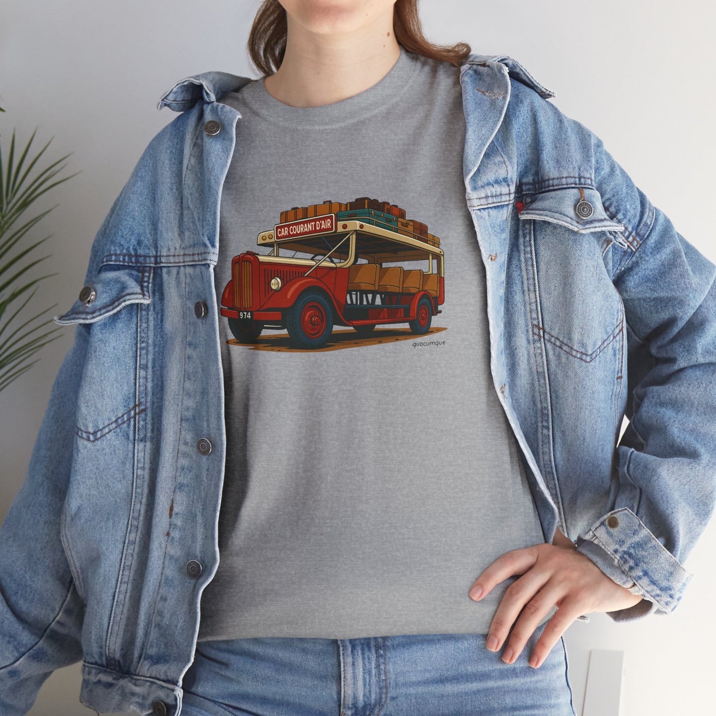 T-shirt "Car Courant d'Air, Exotisme, Destination Île de La Réunion, Confort Coton, Sobre, Elégant, Souvenir Unique, Cadeau, Unisexe, Esprit Voyageur