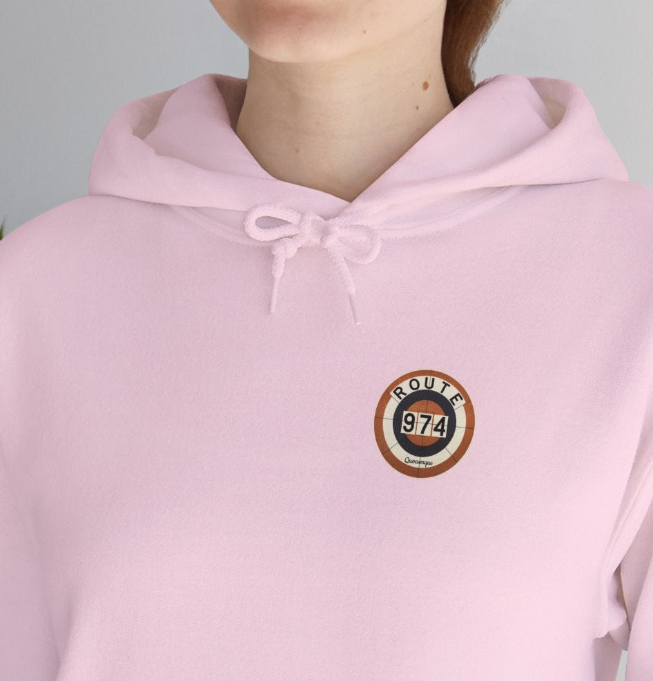 Sweat-Shirt à Capuche Collection " Route 974", Exotisme, Adulte, Homme, Femme, Sportive, Sportif, Décontracté, Classique, Destination La Réunion