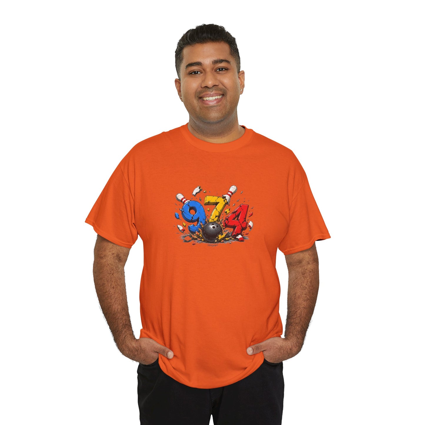 T-shirt " 974 Bowling ", Destination Île de La Réunion, Confort Coton, Sobre, Elégant, Souvenir Unique, Vêtement Adulte, Unisexe, Esprit Voyageur