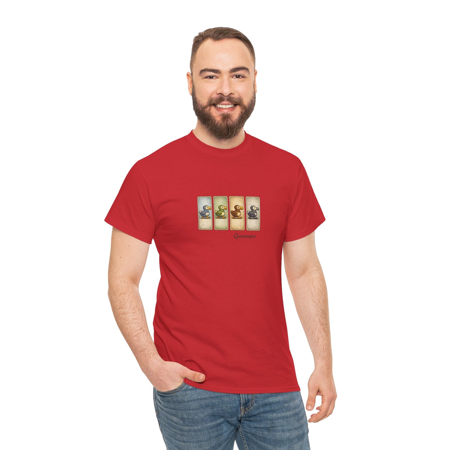 T-shirt Quocumque, " Dodo", Île de La Réunion, Confort Coton, Elégant, Souvenir Unique, Cadeau, Unisexe, Esprit Voyageur, Créole, Bourbon