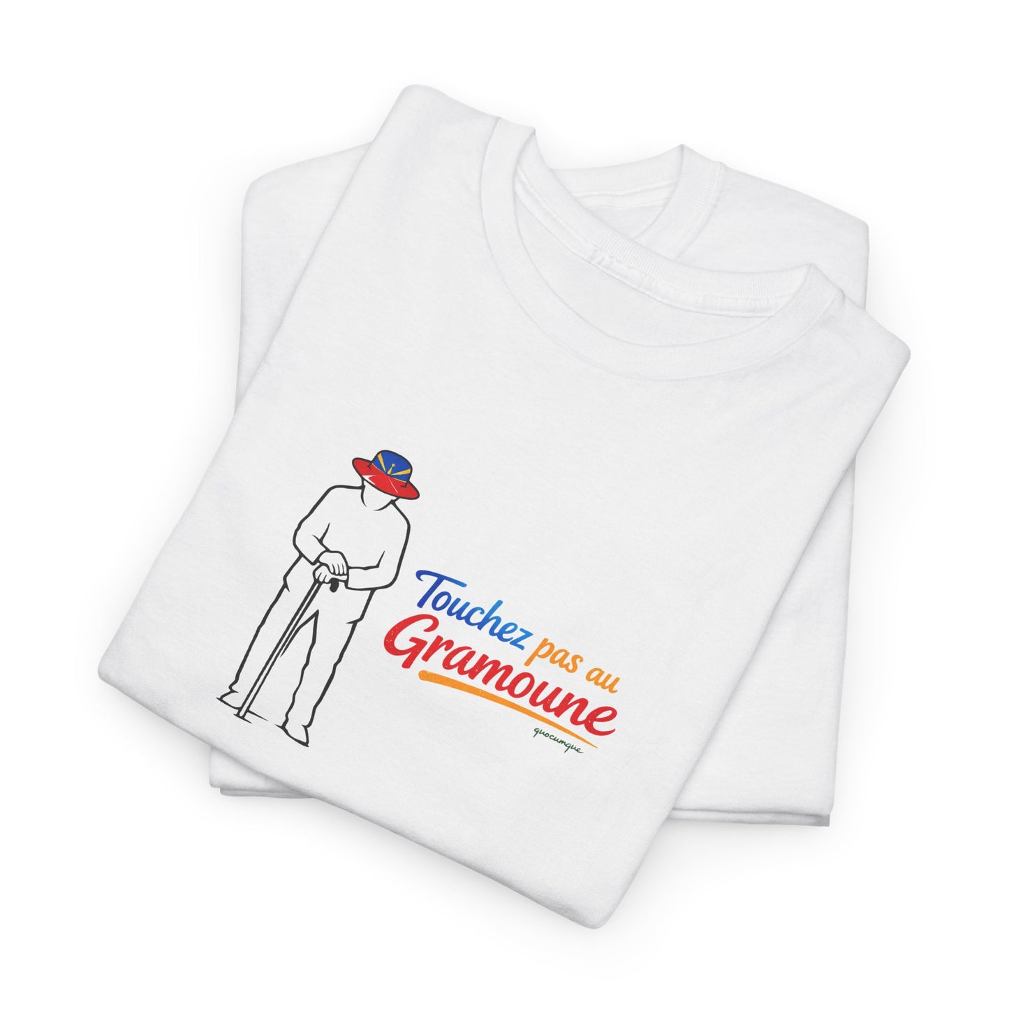 T-shirt "Gramoune", Île de La Réunion, Confort Coton, Sobre, Elégant, Souvenir Unique, Cadeau, Unisexe, Esprit Voyageur