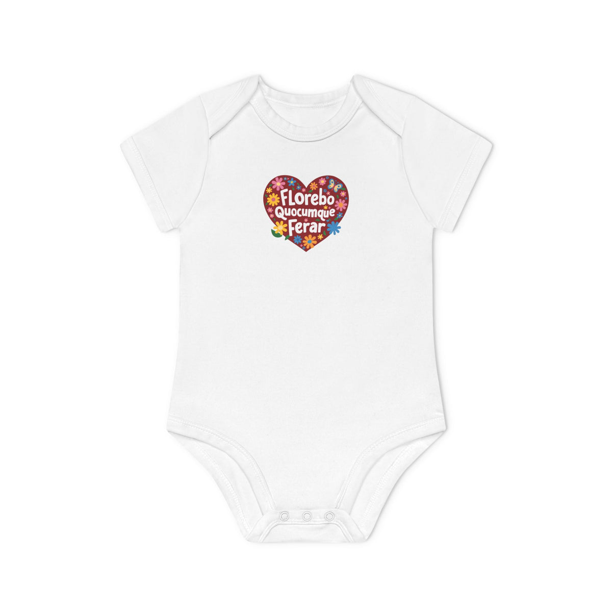 Body Bébé "Florebo Quocumque Ferar", Île de La Réunion, Douceur Coton, Cadeau Naissance,  Confort Coton Bio, Style Unique, Cadeau Parfait