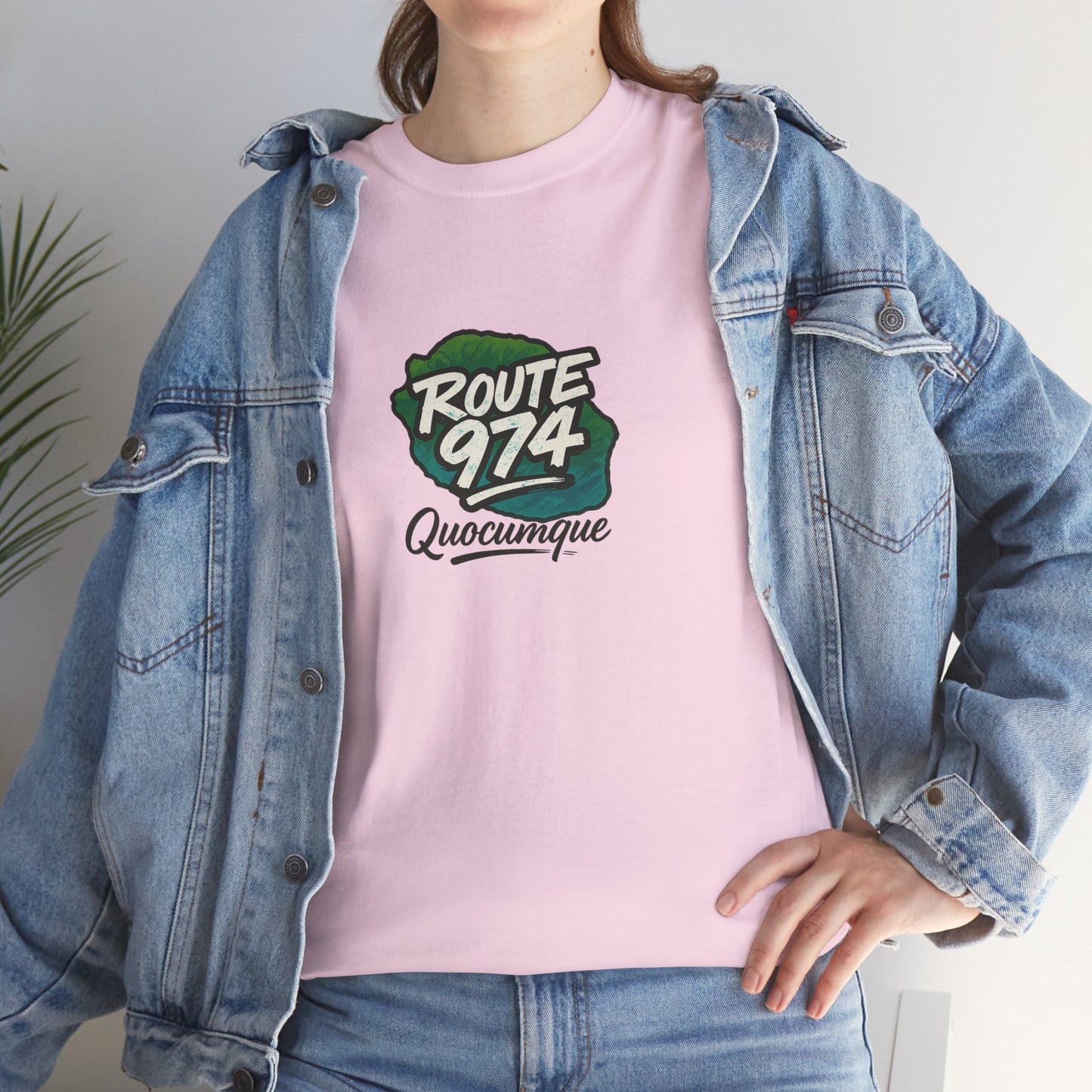 T-shirt "Route 974", Destination Île de La Réunion, Confort Coton, Sobre, Elégant, Souvenir Unique, Cadeau, Unisexe, Esprit Voyageur