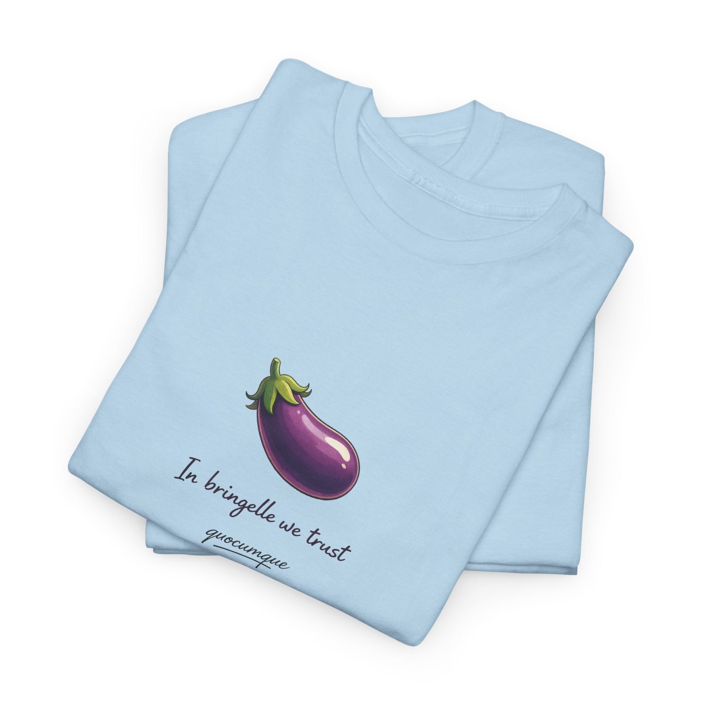T-shirt Quocumque "Bringelle", Confort Coton, Sobre, Elégant, Souvenir Unique, Cadeau, Unisexe, Esprit Voyageur, Adulte, Espace
