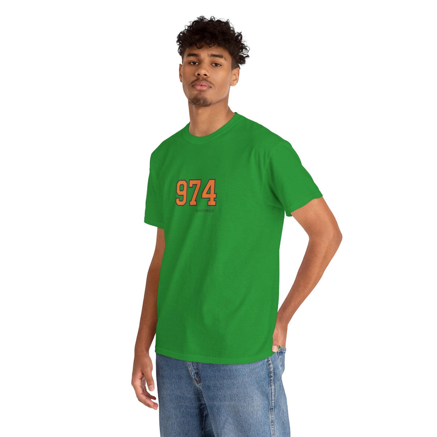 T-shirt " 974 ", Destination Île de La Réunion, Confort Coton, Sobre, Elégant, Souvenir Unique, Vêtement Adulte, Unisexe, Esprit Voyageur