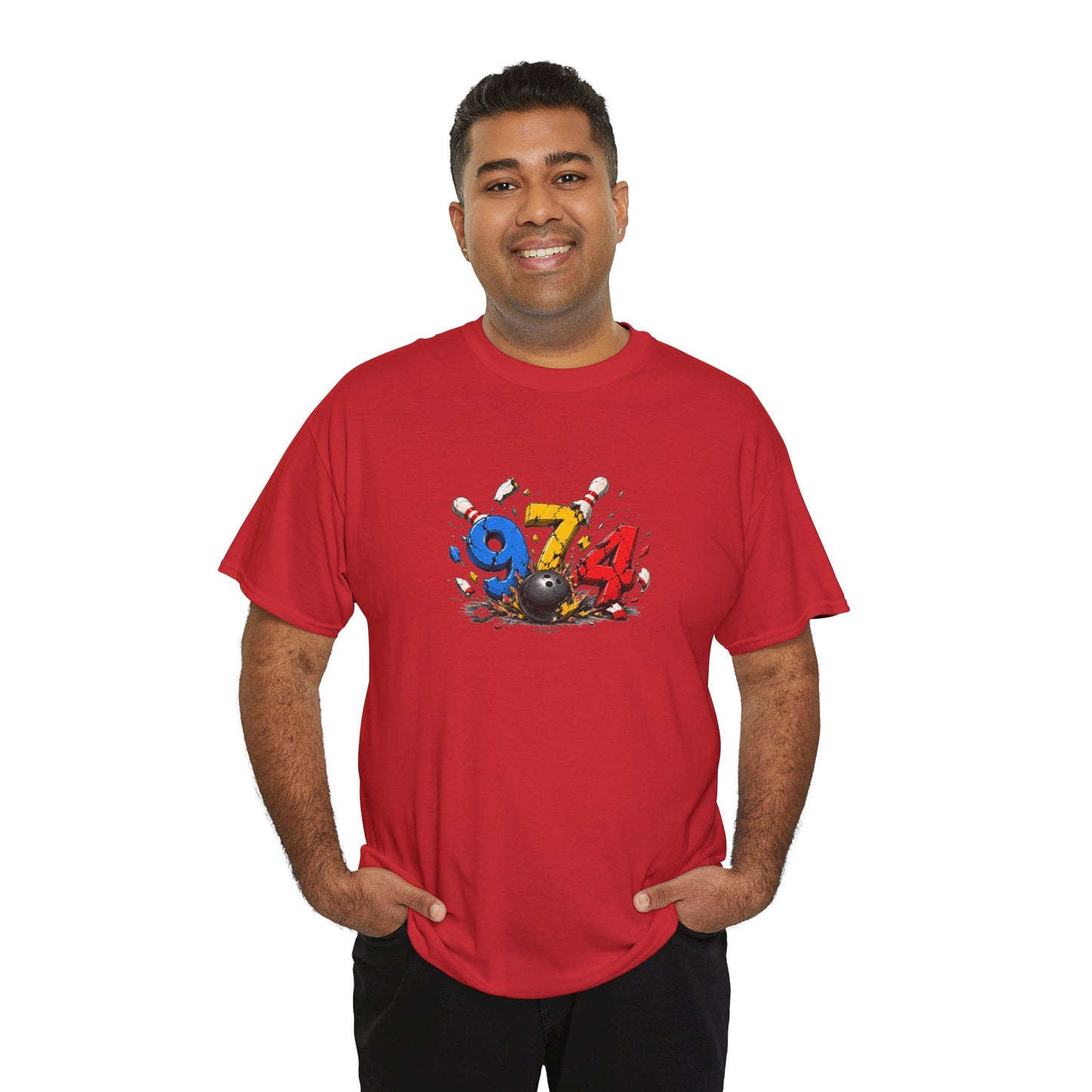 T-shirt " 974 Bowling ", Destination Île de La Réunion, Confort Coton, Sobre, Elégant, Souvenir Unique, Vêtement Adulte, Unisexe, Esprit Voyageur