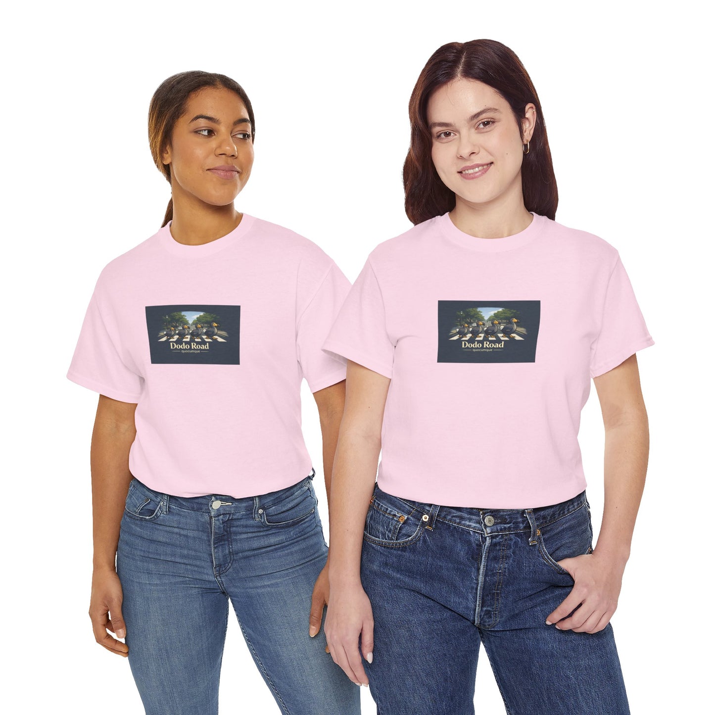 T-shirt "Dodo Road", Île de La Réunion", Confort Coton, Sobre, Elégant, Souvenir Unique, Cadeau, Unisexe, Esprit Voyageur
