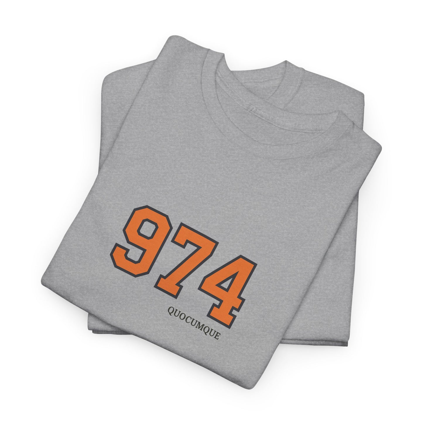 T-shirt " 974 ", Destination Île de La Réunion, Confort Coton, Sobre, Elégant, Souvenir Unique, Vêtement Adulte, Unisexe, Esprit Voyageur
