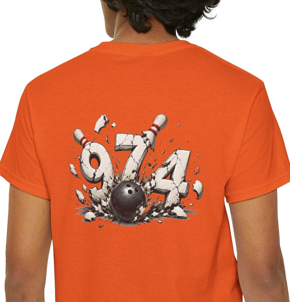 T-shirt " 974 Bowling", Destination Île de La Réunion, Confort Coton, Sobre, Elégant, Souvenir Unique, Vêtement Adulte, Unisexe, Esprit Voyageur