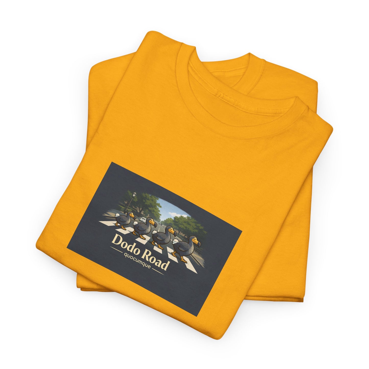T-shirt "Dodo Road", Île de La Réunion", Confort Coton, Sobre, Elégant, Souvenir Unique, Cadeau, Unisexe, Esprit Voyageur