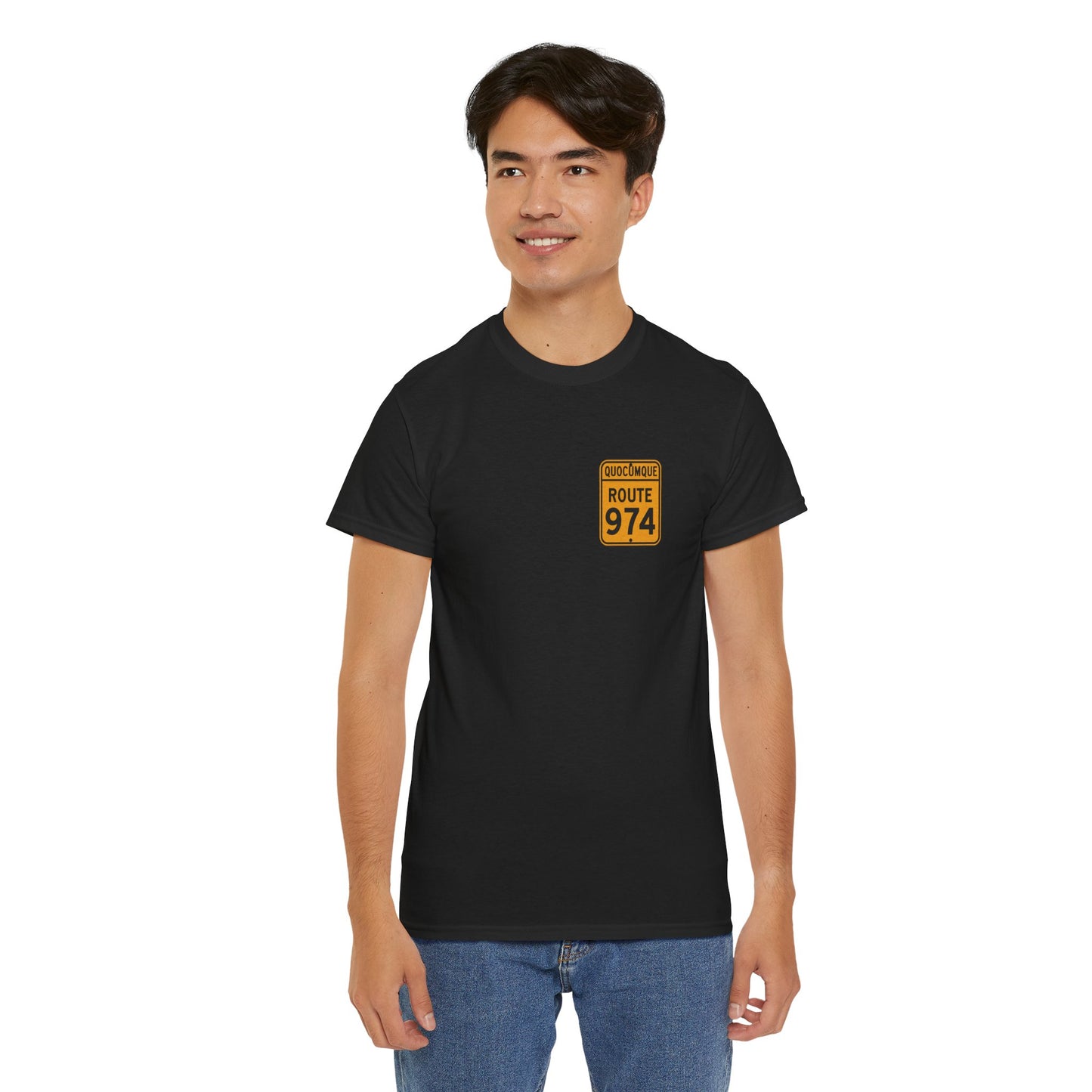 T-shirt "Route 974", Destination île de La Réunion, Confort Coton, Sobre, Elégant, Souvenir Unique, Cadeau, Unisexe, Esprit Voyageur