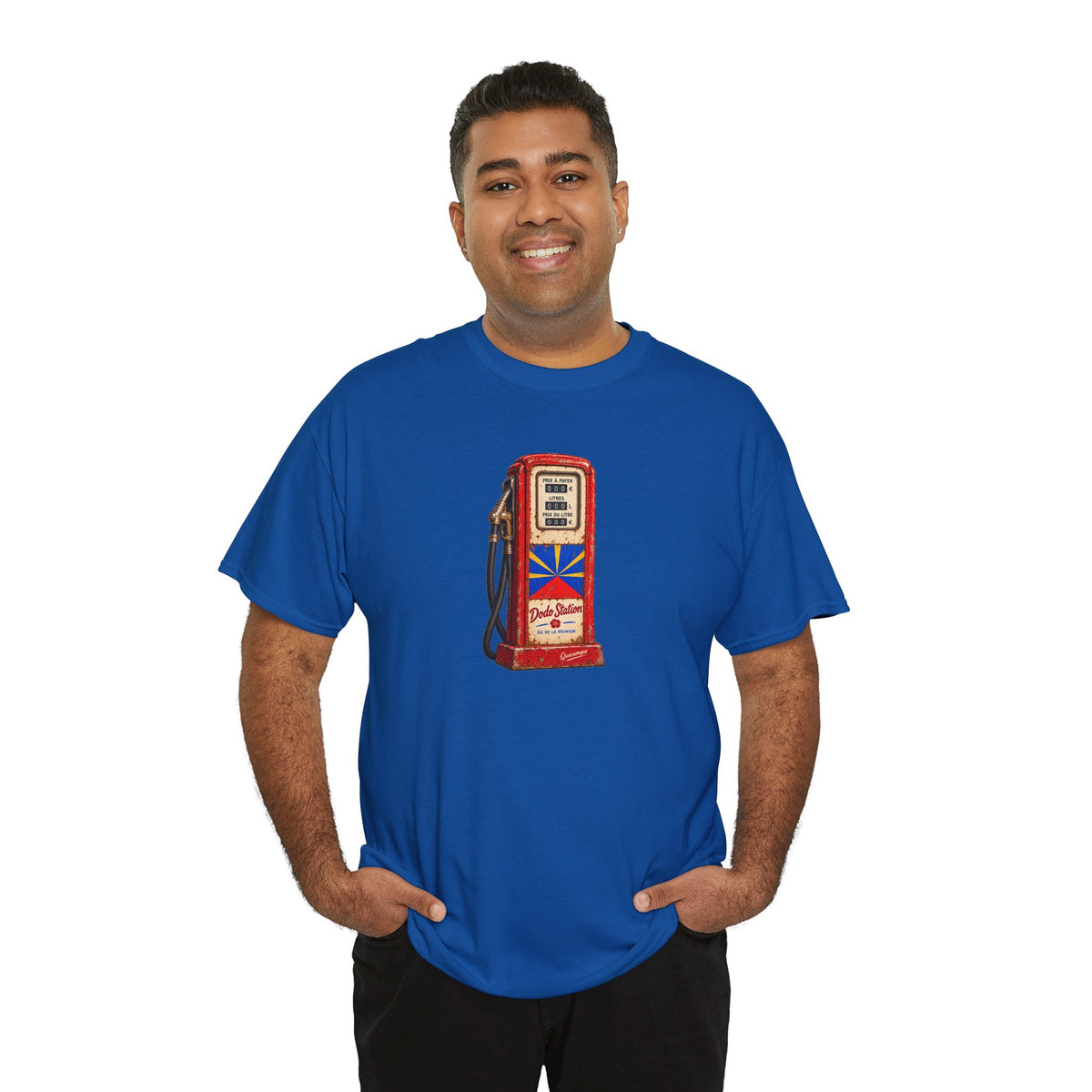 T-shirt Quocumque, "Station Essence", Île de La Réunion, Confort Coton, Elégant, Souvenir Unique, Cadeau, Unisexe, Esprit Voyageur, Créole, Bourbon