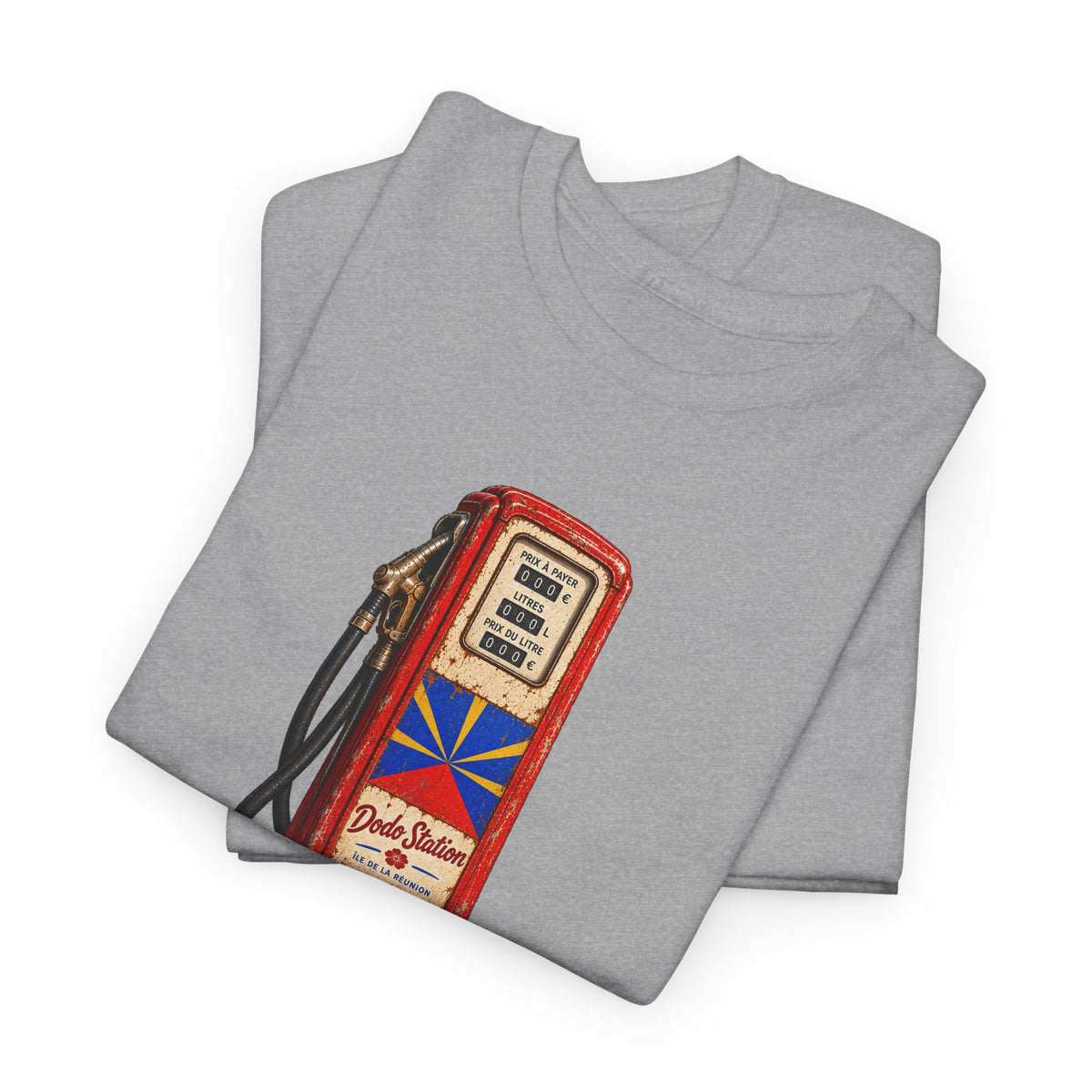 T-shirt Quocumque, "Station Essence", Île de La Réunion, Confort Coton, Elégant, Souvenir Unique, Cadeau, Unisexe, Esprit Voyageur, Créole, Bourbon