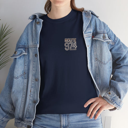 Copy of T-shirt "Route 974", Destination île de La Réunion, Confort Coton, Sobre, Elégant, Souvenir Unique, Cadeau, Unisexe, Esprit Voyageur
