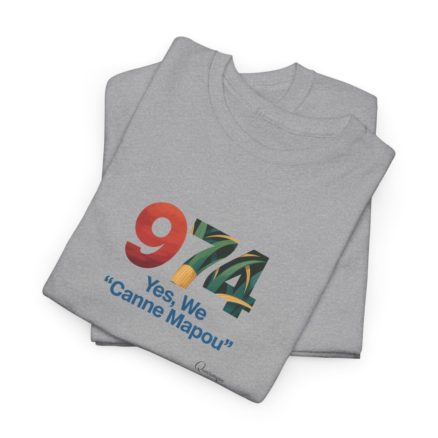 T-Shirt "Canne Mapou", Exotisme, Destination Île de La Réunion, Confort Coton, Sobre, Elégant, Souvenir Unique, Cadeau, Unisexe, Esprit Voyageur