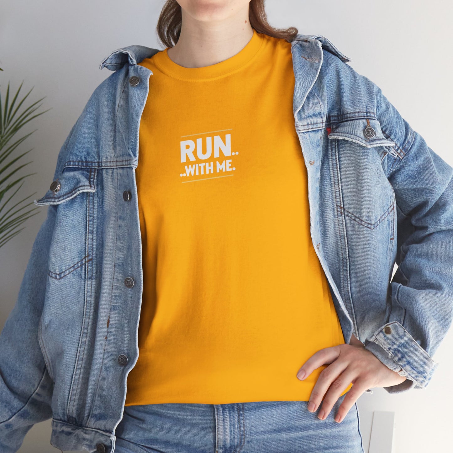 T-shirt Quocumque "RUN With Me", Île de La Réunion, Sobre, Elégant, Souvenir Unique, Cadeau, Unisexe, Esprit Voyageur, Adulte, sportif