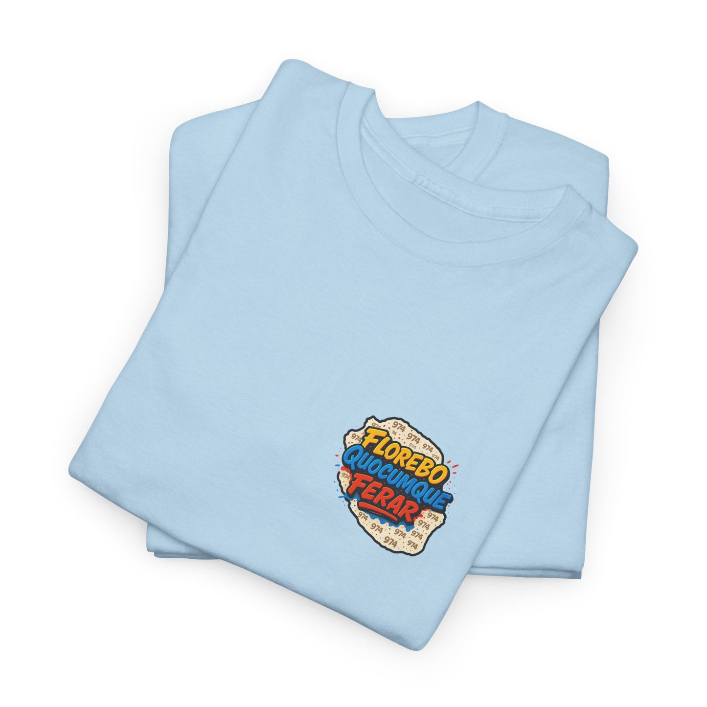 T-shirt Florebo Quocumque Ferar, Île de La Réunion, 974, Confort Coton, Sobre, Elégant, Souvenir Unique, Cadeau, Unisexe, Esprit Voyageur, Adulte