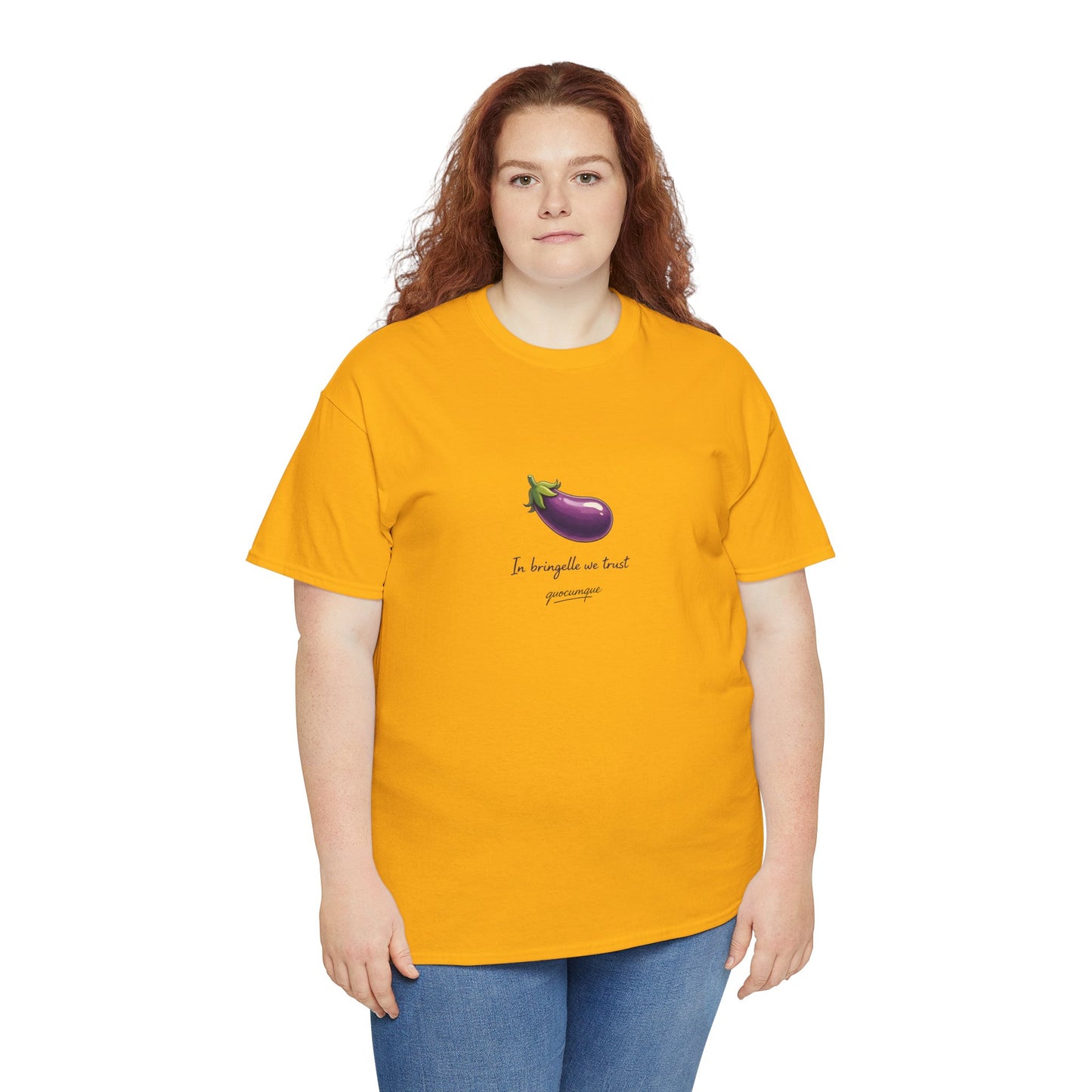 T-shirt Quocumque "Bringelle", Confort Coton, Sobre, Elégant, Souvenir Unique, Cadeau, Unisexe, Esprit Voyageur, Adulte, Espace
