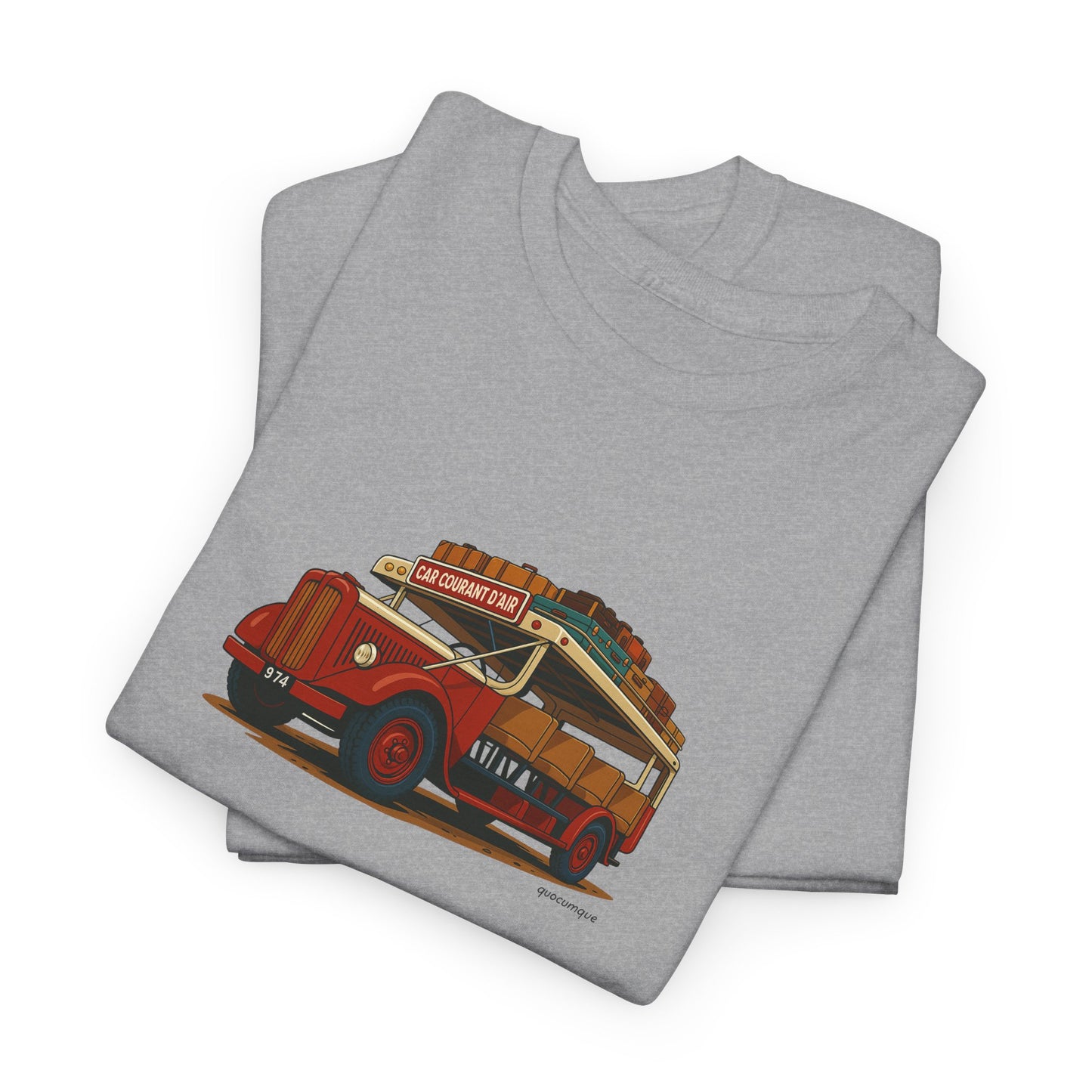 T-shirt "Car Courant d'Air, Exotisme, Destination Île de La Réunion, Confort Coton, Sobre, Elégant, Souvenir Unique, Cadeau, Unisexe, Esprit Voyageur