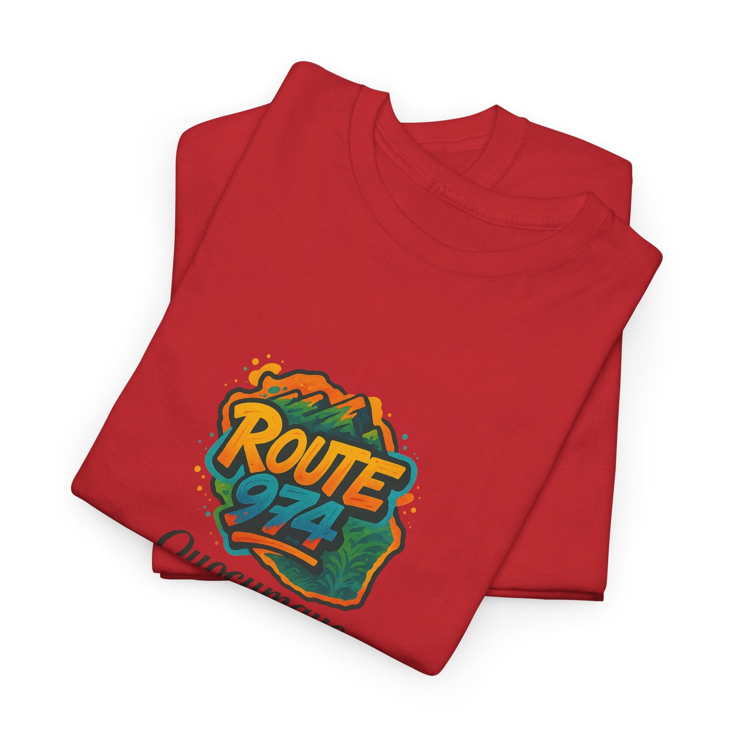 T-shirt "Route 974 Montagne", Destination Île de La Réunion, Confort Coton, Sobre, Elégant, Souvenir Unique, Cadeau, Unisexe, Esprit Voyageur