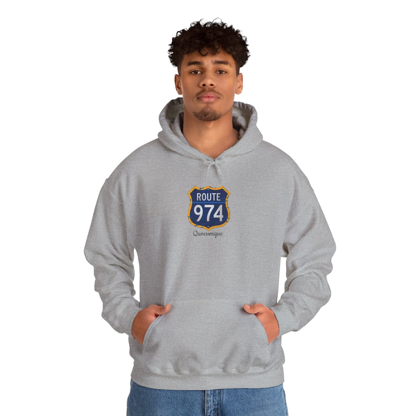 Sweat-Shirt à Capuche Collection " Route 974", Exotisme, Adulte, Homme, Femme, Sportive, Sportif, Décontracté, Classique, Destination La Réunion