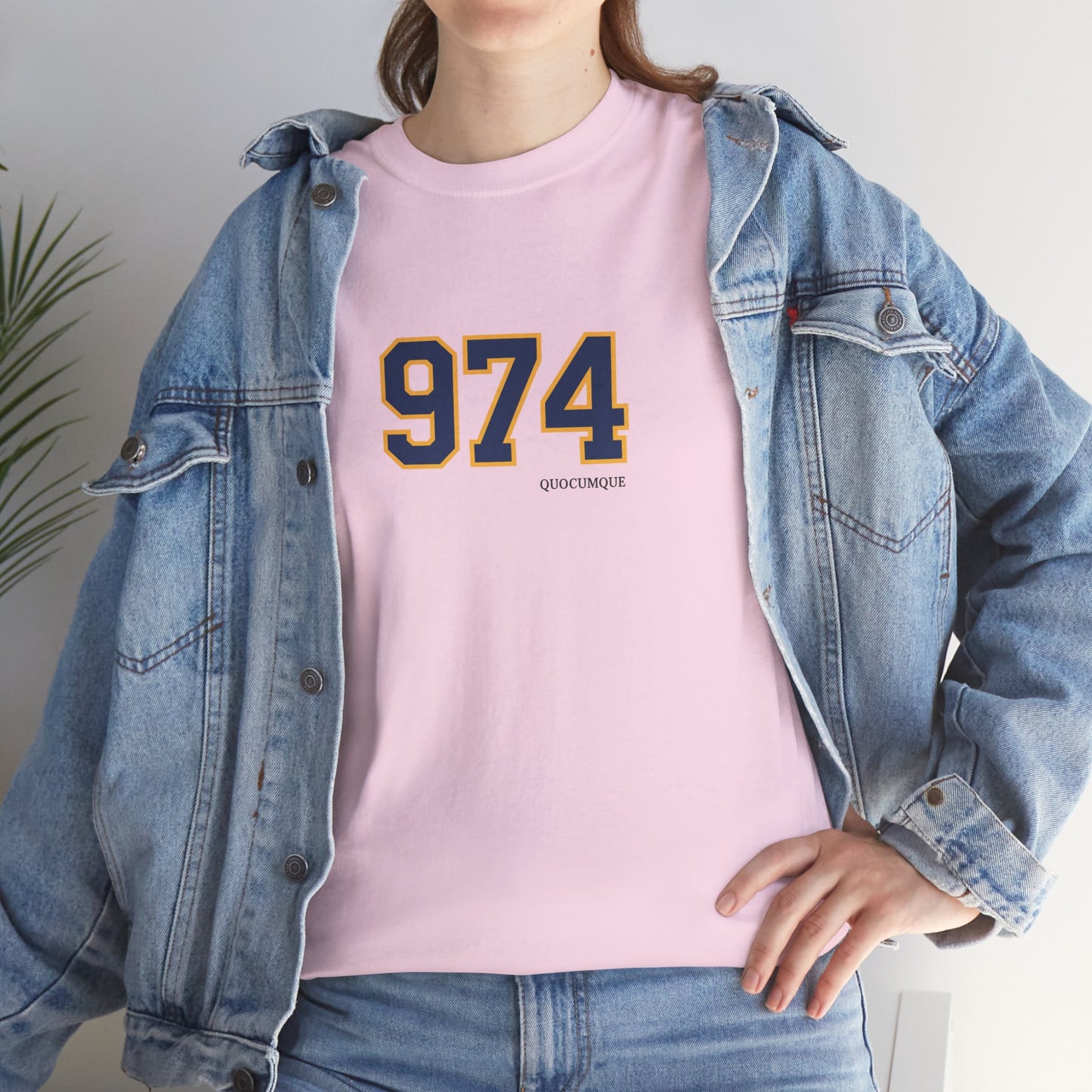 T-shirt " 974 ", Destination Île de La Réunion, Confort Coton, Sobre, Elégant, Souvenir Unique, Vêtement Adulte, Unisexe, Esprit Voyageur