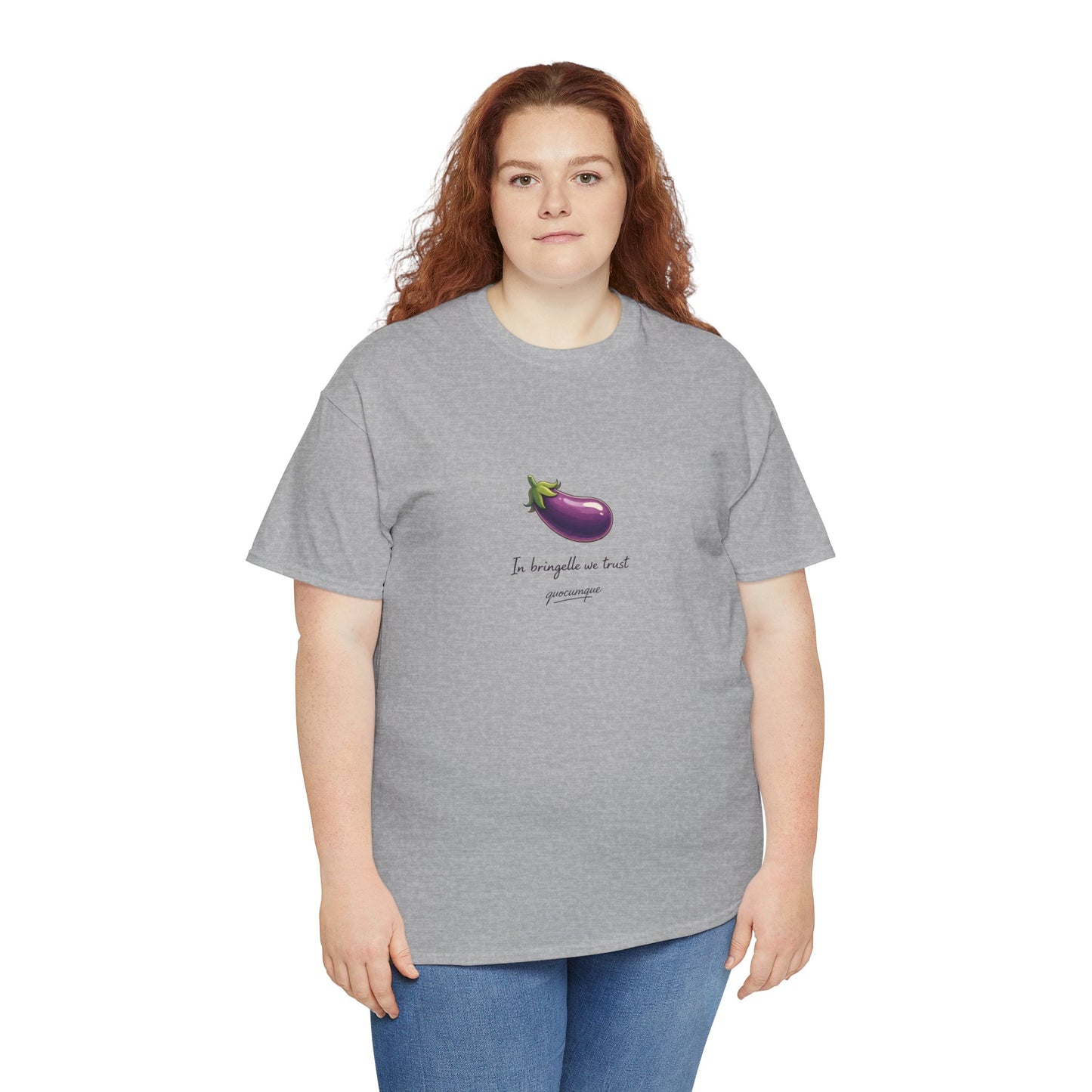 T-shirt Quocumque "Bringelle", Confort Coton, Sobre, Elégant, Souvenir Unique, Cadeau, Unisexe, Esprit Voyageur, Adulte, Espace