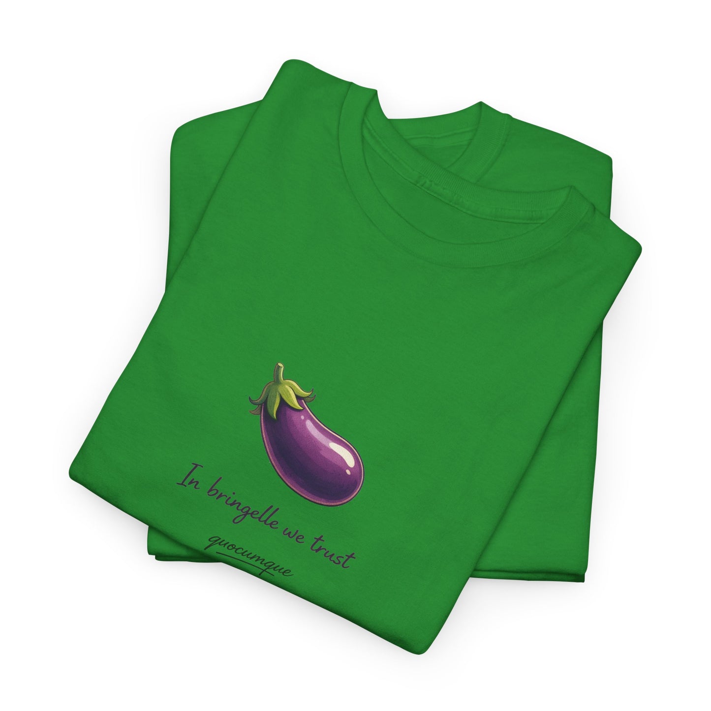 T-shirt Quocumque "Bringelle", Confort Coton, Sobre, Elégant, Souvenir Unique, Cadeau, Unisexe, Esprit Voyageur, Adulte, Espace