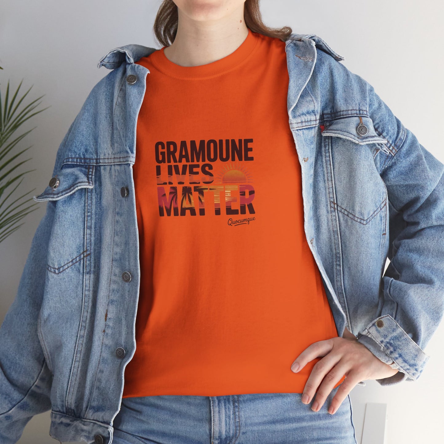 T-shirt "Gramoune", Île de La Réunion, Confort Coton, Sobre, Elégant, Souvenir Unique, Cadeau, Unisexe, Esprit Voyageur