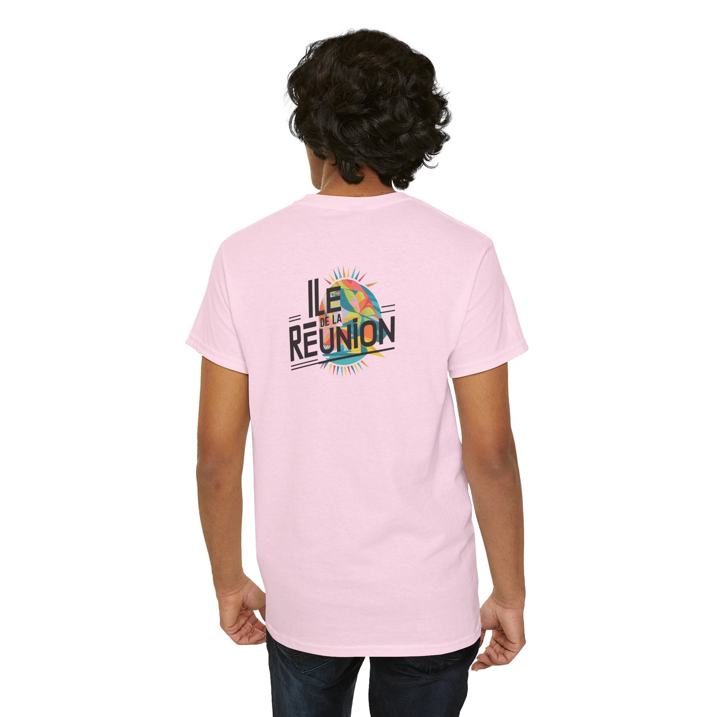 T-shirt "Île de La Réunion", Confort Coton, Sobre, Elégant, Souvenir Unique, Cadeau, Unisexe, Esprit Voyageur, Adulte