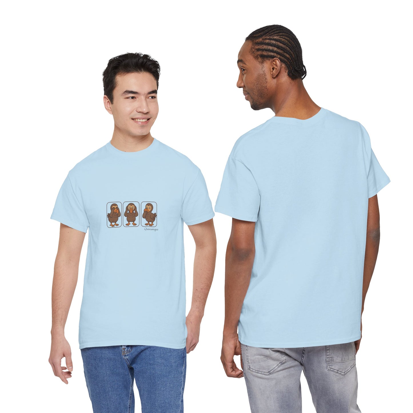 T-shirt Quocumque, "3 Dodos de la Sagesse", Confort, Souvenir Unique, Cadeau, Unisexe, Délicatesse, Homme, Femme, Adulte, Sportif, Liberté, Détente