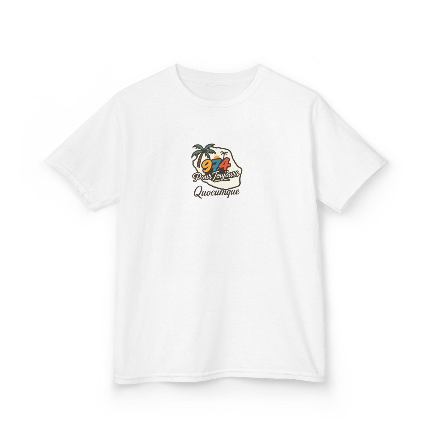 T-shirt "974 Pour Toujours", Île de La Réunion, Douceur Coton, Pour les enfants de 5-6 ans( Taille XS), Pour les 7-8 ans( taille S), Pour les 9-10 ans( taille M), Pour les 11-12 ans( taille L), Pour les 13-14 ans( taille XLS)