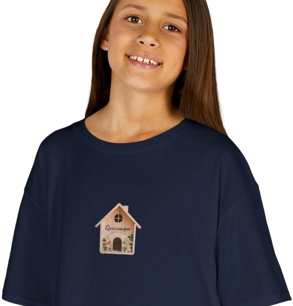 T-shirt Quocumque, "Nichoir", Nid d'Oiseau, Pour les enfants de 5-6 ans( Taille XS), Pour les 7-8 ans( taille S), Pour les 9-10 ans( taille M), Pour les 11-12 ans( taille L), Pour les 13-14 ans(taille XL)