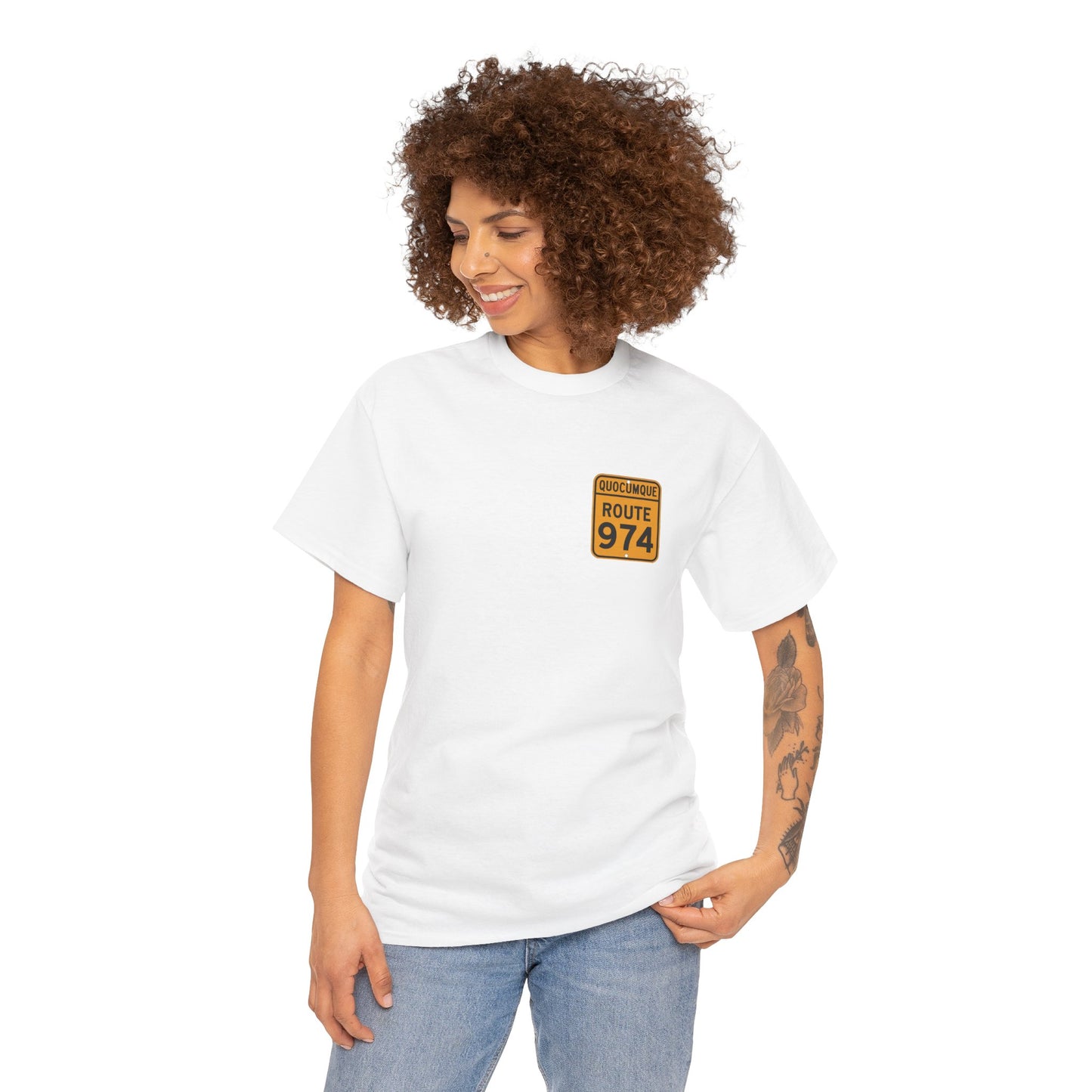 T-shirt "Route 974", Destination île de La Réunion, Confort Coton, Sobre, Elégant, Souvenir Unique, Cadeau, Unisexe, Esprit Voyageur