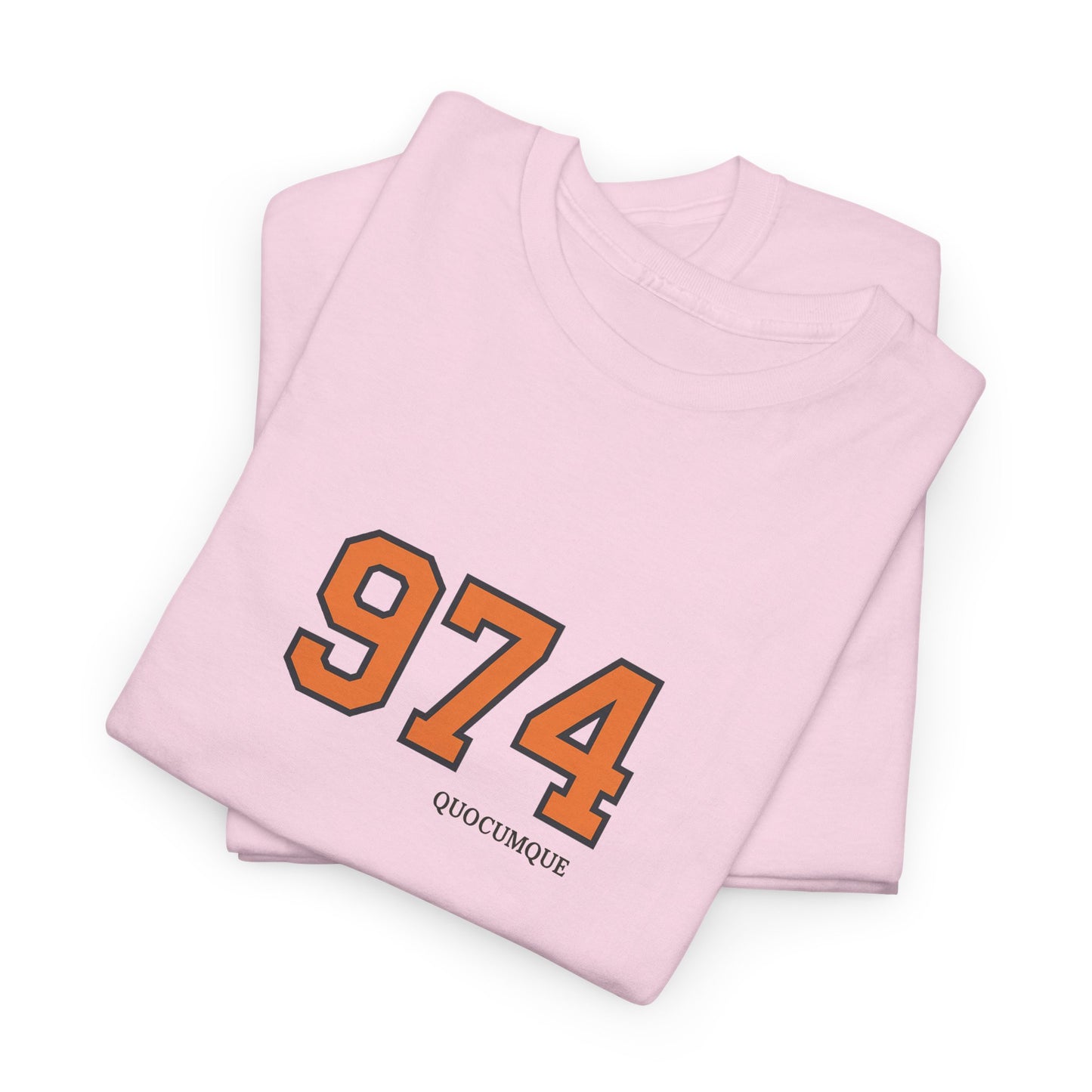 T-shirt " 974 ", Destination Île de La Réunion, Confort Coton, Sobre, Elégant, Souvenir Unique, Vêtement Adulte, Unisexe, Esprit Voyageur